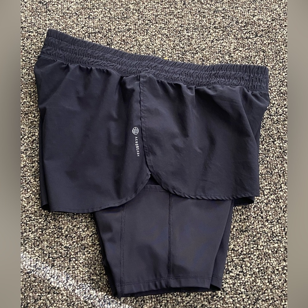 adidas Navy 2-in-1 Active Skort with Compression Shorts, size:M - Picture 6 of 12